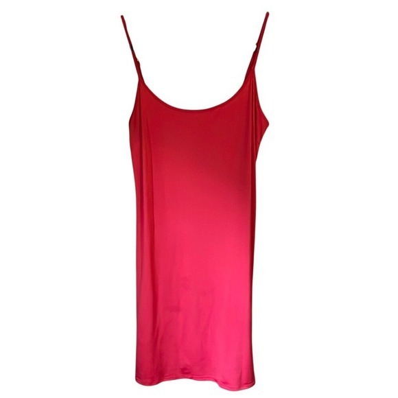 Trina Turk Red Pink Slip Dress Adjustable Spaghetti Straps Size Large